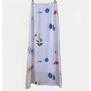 Vtg Ivano Boni Skirt Womens US 6 White Floral Lined Obscure Designer Fairy FLAWS